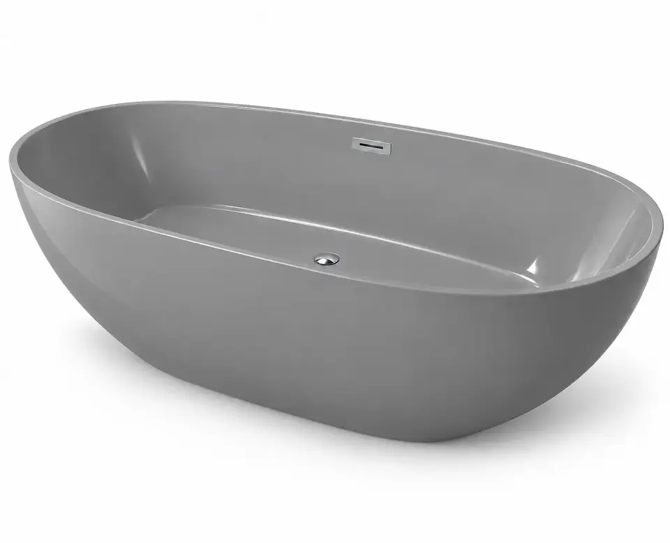 Lunera Gri 180x77x60 cm Bağımsız Küvet