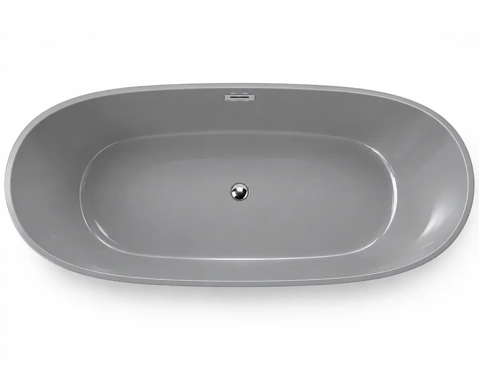 Lunera Gri 180x77x60 cm Bağımsız Küvet