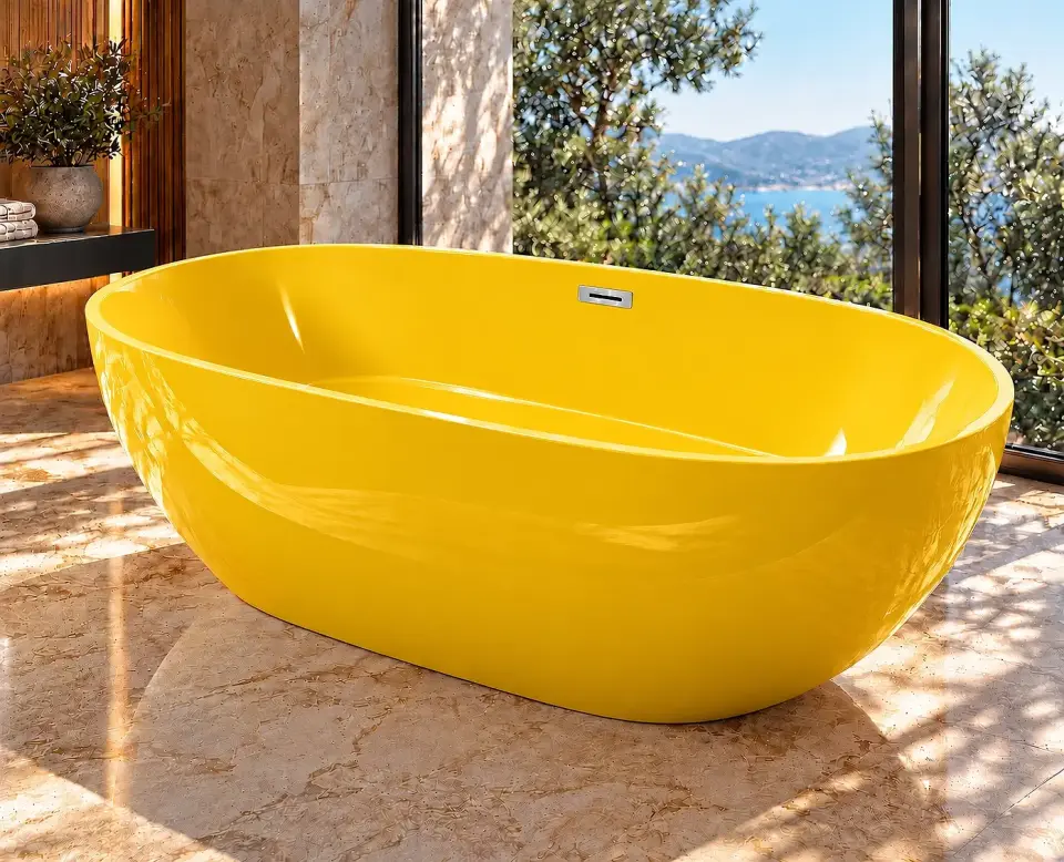 Lunera Sarı 180x77x60 cm Bağımsız Küvet